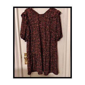 H&M Dark Flowered Mini Dress In XL